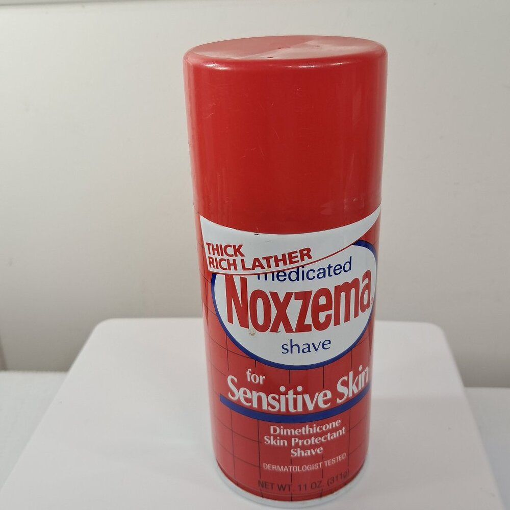 Vintage Noxema Sensitive Skin Shaving Cream Red Can‎ Medicated 1993 prop EMPTY